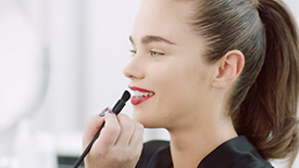 Glowy Skin and Bold Lip Look